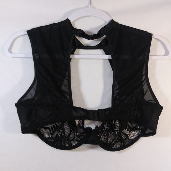 Dreamgirl Black Lace High Neck Bralette Underwire Size XL - Picture 4 of 7